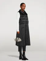 Padded Satin Pleated Vest