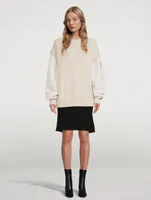 Bomber-Sleeve Rib-Knit Sweater