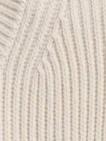 Bomber-Sleeve Rib-Knit Sweater