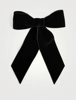 Wide Velvet Bow Barrette