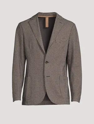 Jersey Jacket Houndstooth Print