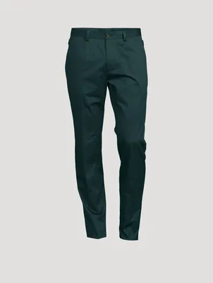 Cotton Gabardine Slim-Fit Pants