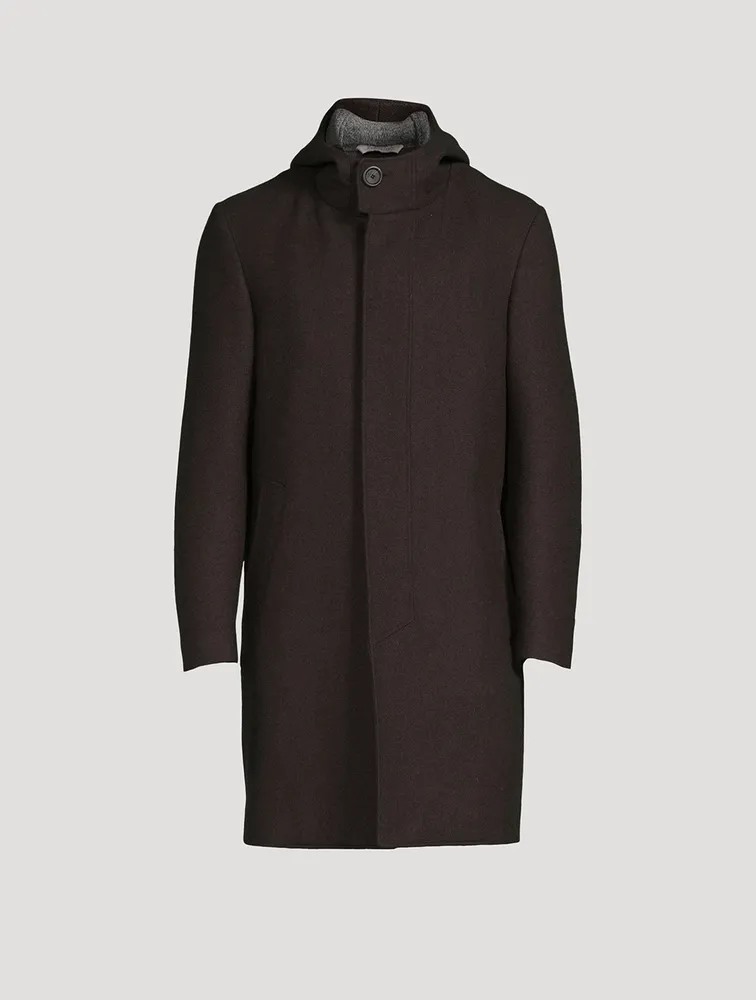 Wool Hooded Overcoat