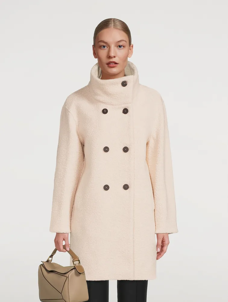 Boucle Funnel-Collar Coat