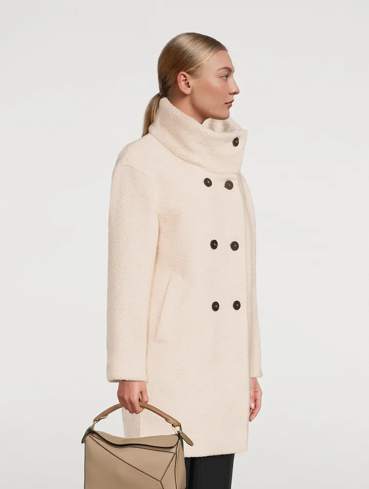 Boucle Funnel-Collar Coat