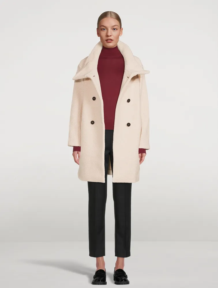 Boucle Funnel-Collar Coat