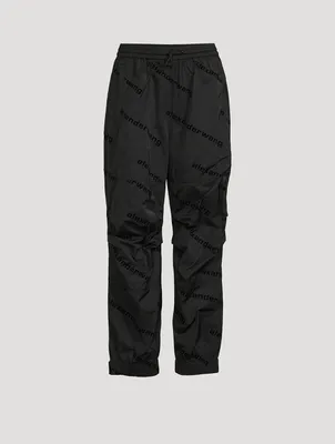 Taffeta Track Pants With Flock Logos