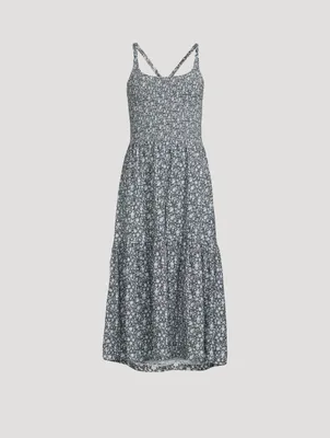 Penelope Printed Cross-Back Midi Dress