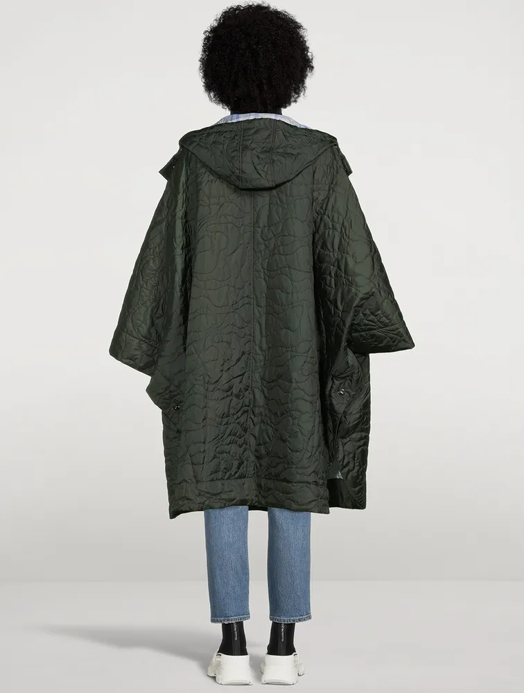 Quilted Recycled Ripstop Cape
