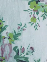 Organic Cotton Puff-Sleeve Top Floral Print