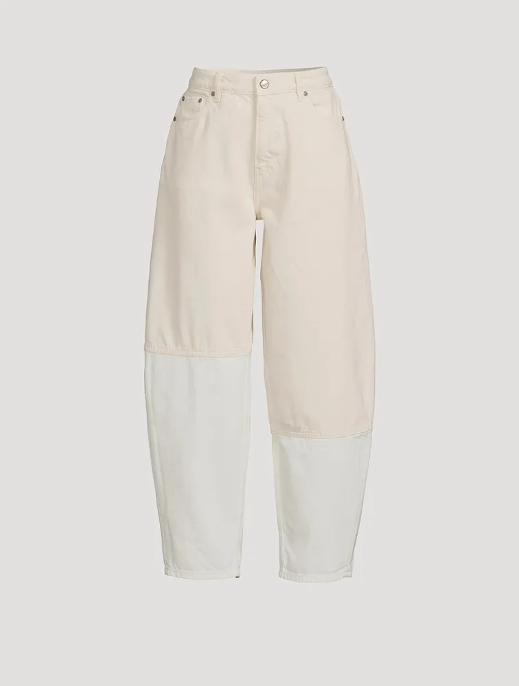 Cutline Curved-Leg Jeans