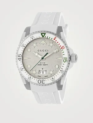 Dive Stainless Steel Rubber Strap Watch