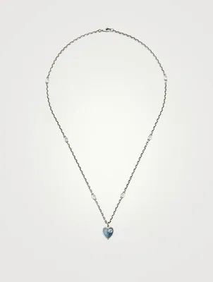 Interlocking G Sterling Silver Heart Necklace