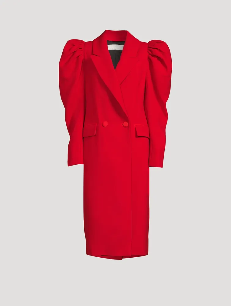 Cocoro Puff-Sleeve Virgin Wool Coat