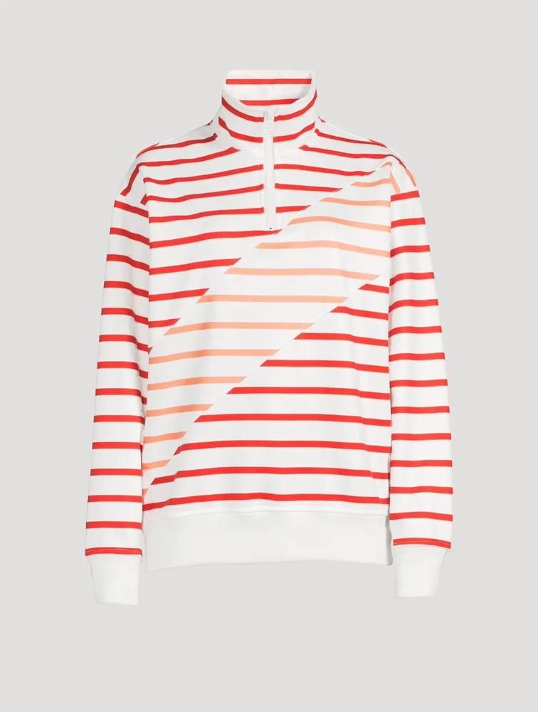 The Pullover Quarter-Zip Sweatshirt Striped Print