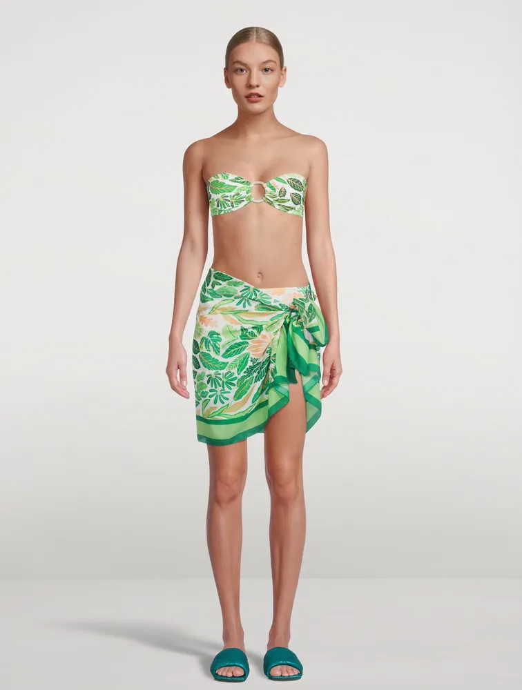 The Pareo Beach Coverup In Palm Leaf Print