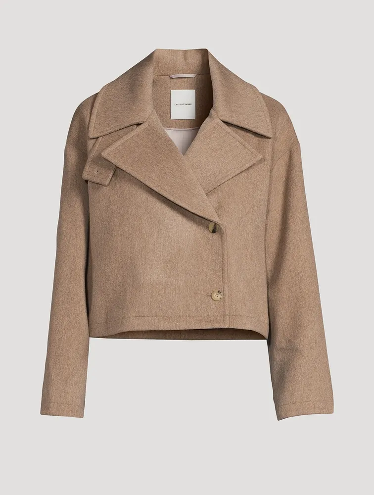 Wool-Blend Short Coat
