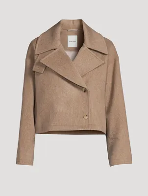 Wool-Blend Short Coat