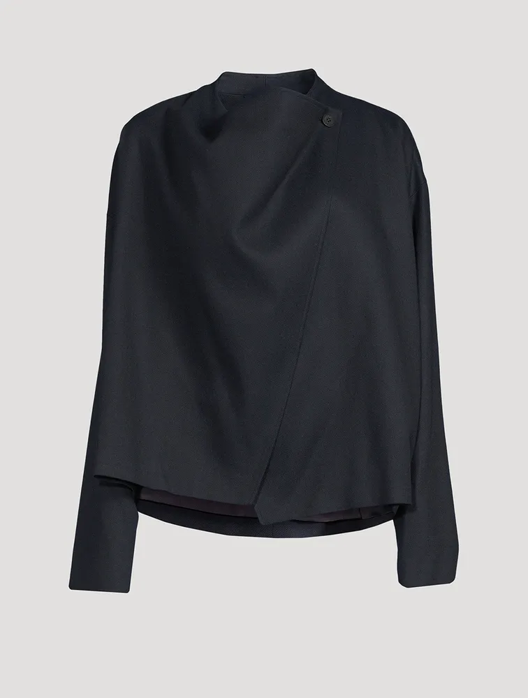 Cotton-Blend Cowlneck Jacket