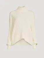 Wool Ribbed Turtleneck Sweater
