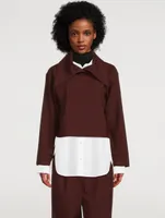 Wide Collar Layered Blouse