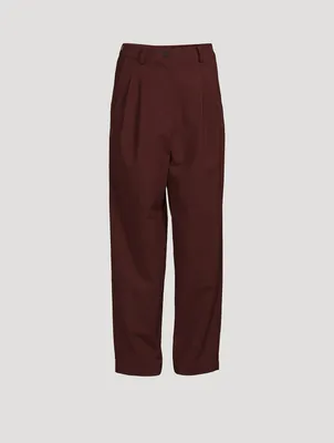 Pleated Wide-Leg Trousers