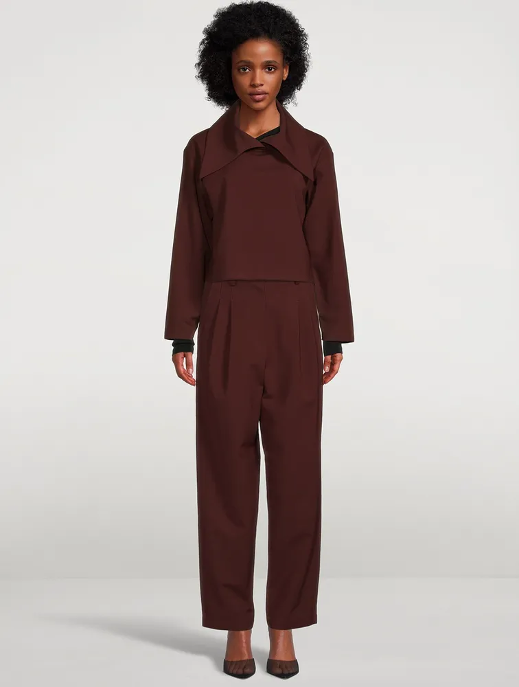 Pleated Wide-Leg Trousers