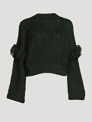 Mia Wool Cable Knit Cropped Sweater
