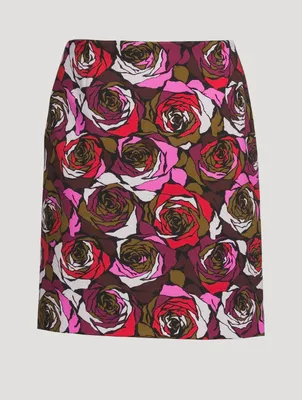 Salby Cotton Printed Pencil Skirt
