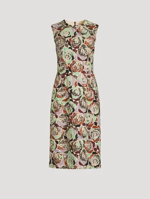 Delavina Printed Sleeveless Midi Dress
