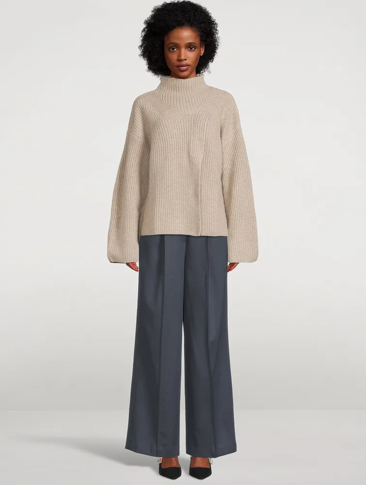 Deva Split-Front Cashmere Sweater