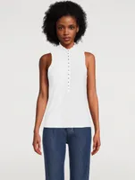 Posey Snap-Front Sleeveless Top