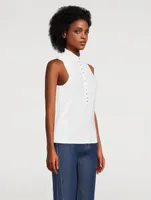 Posey Snap-Front Sleeveless Top