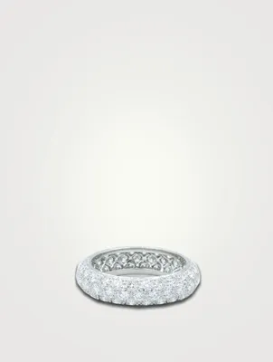 5mm Domed Platinum Eternity Band Ring With Diamonds