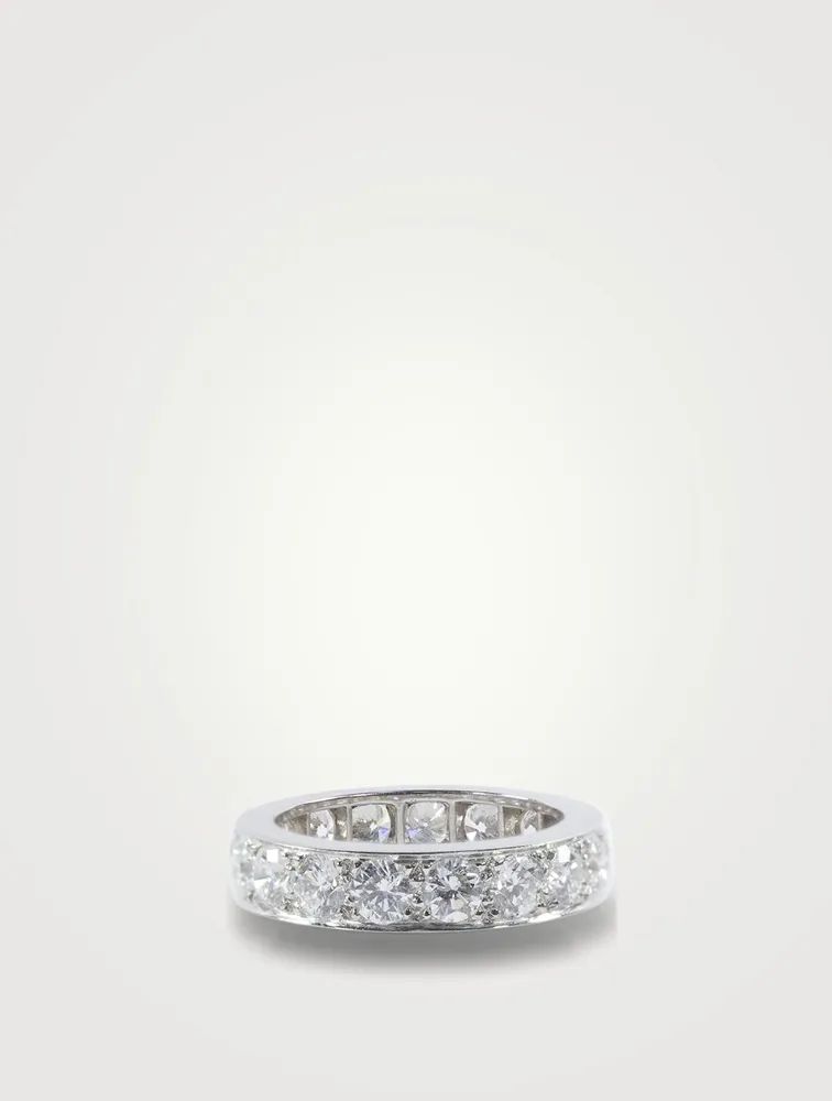 4.5mm Bead Set Platinum Eternity Band Ring With Diamonds