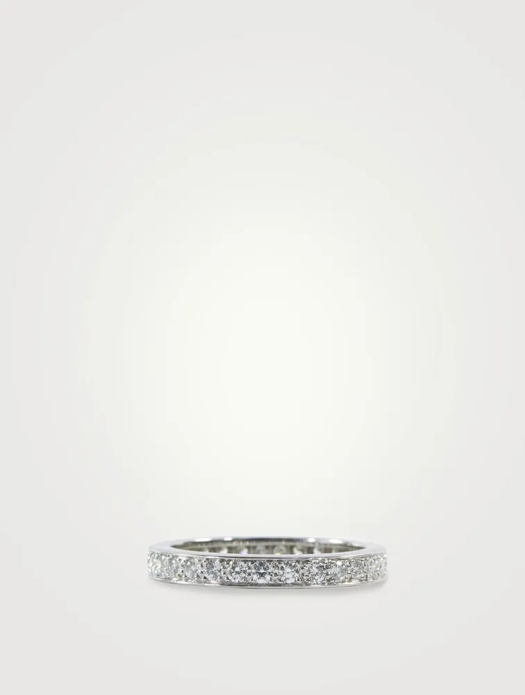 2.5mm Bead Set Platinum Eternity Band Ring With Diamonds