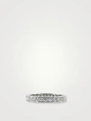 2.5mm Bead Set Platinum Eternity Band Ring With Diamonds