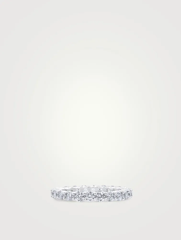 2.75mm Shared-Prong Platinum Eternity Band Ring With Diamonds