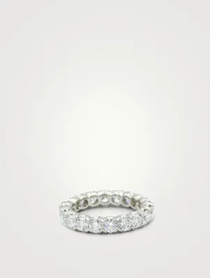 Fishtail 4mm Platinum Eternity Band Ring With Diamonds