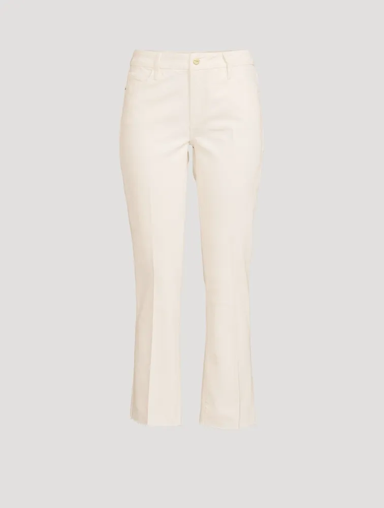 Le Crop Mini Bootcut Jeans With Raw Fray