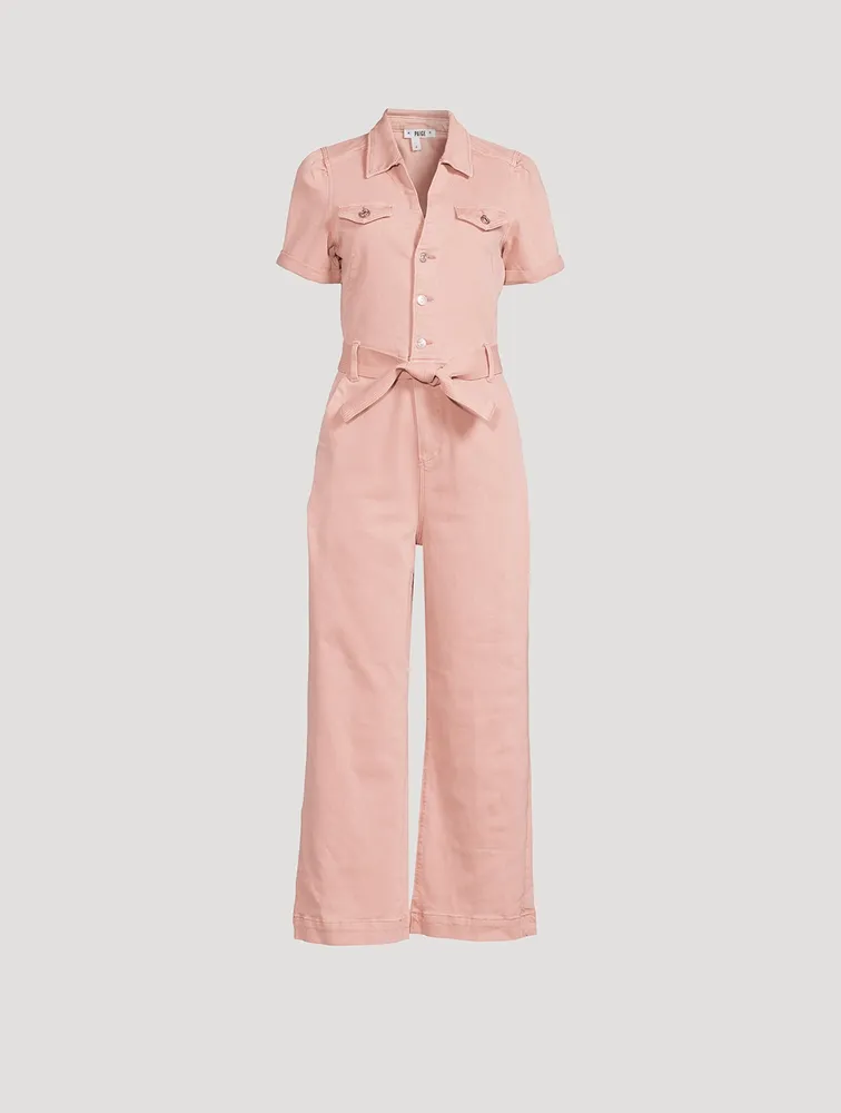 Anessa Puff-Sleeve Belted Jumpsuit