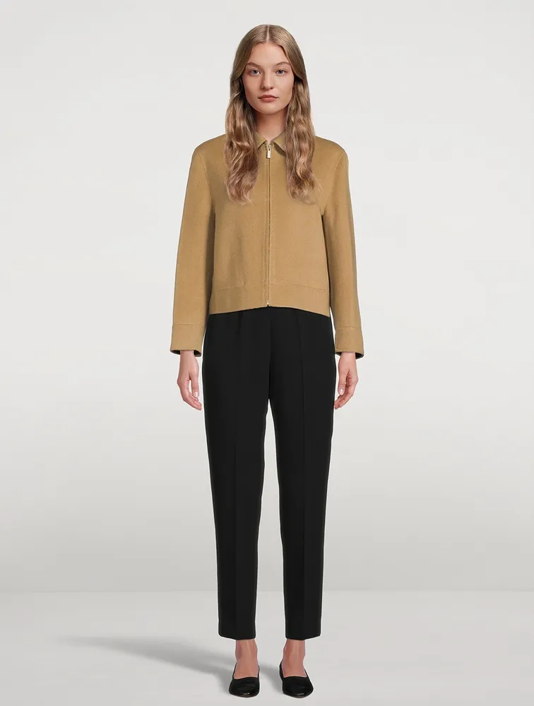 Lambswool Crop Zip Jacket