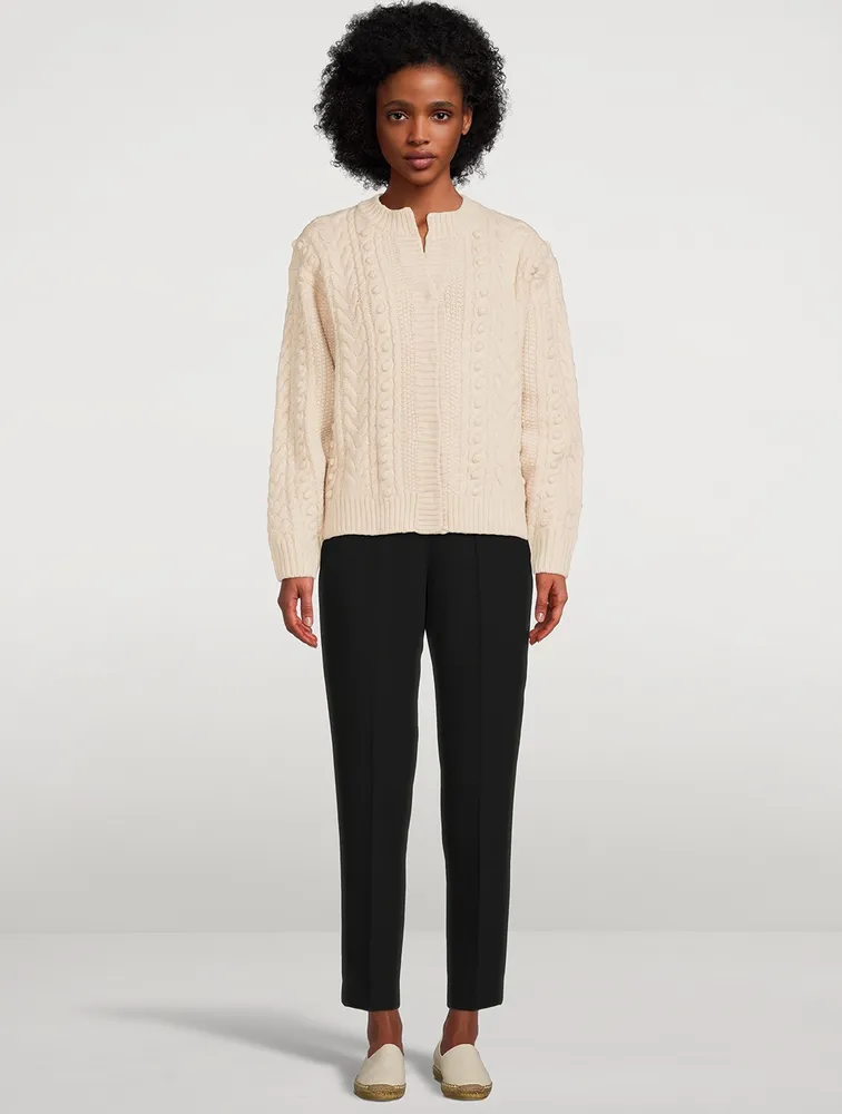 Ortwin Wool Cable-Knit Cardigan
