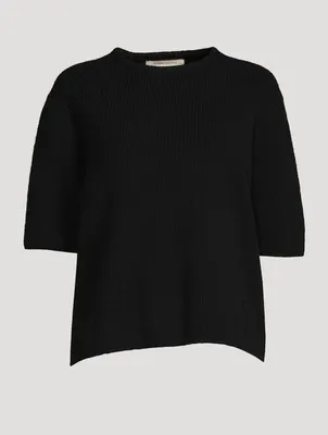 Fami Wool-Blend Short-Sleeve Sweater