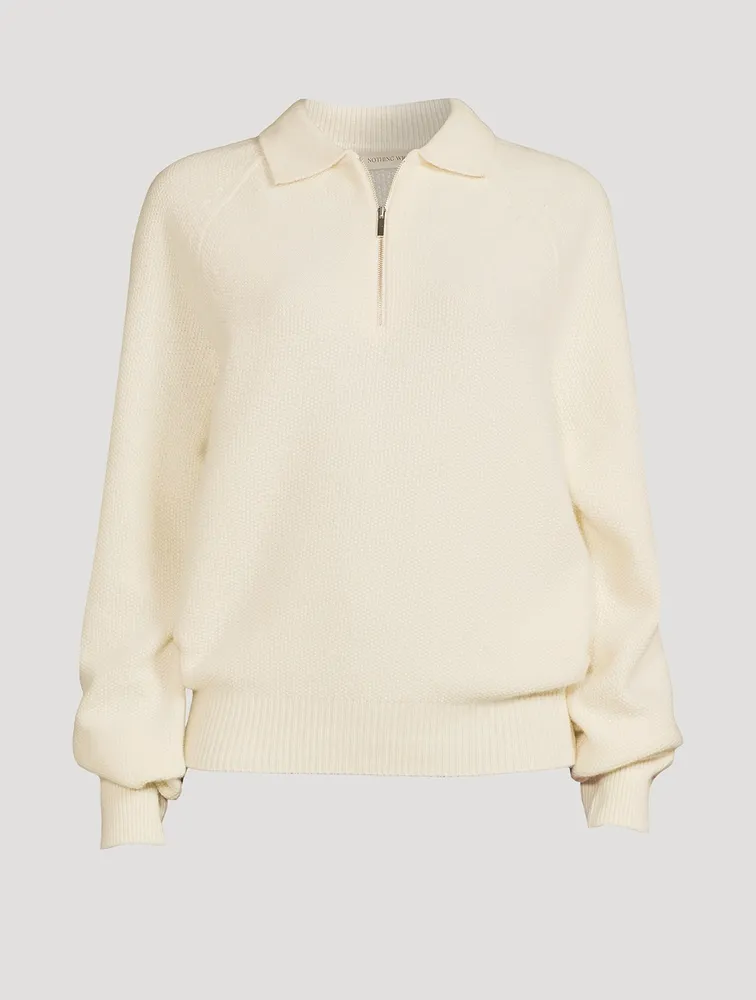 Porter Wool-Blend Zip Pullover Sweater