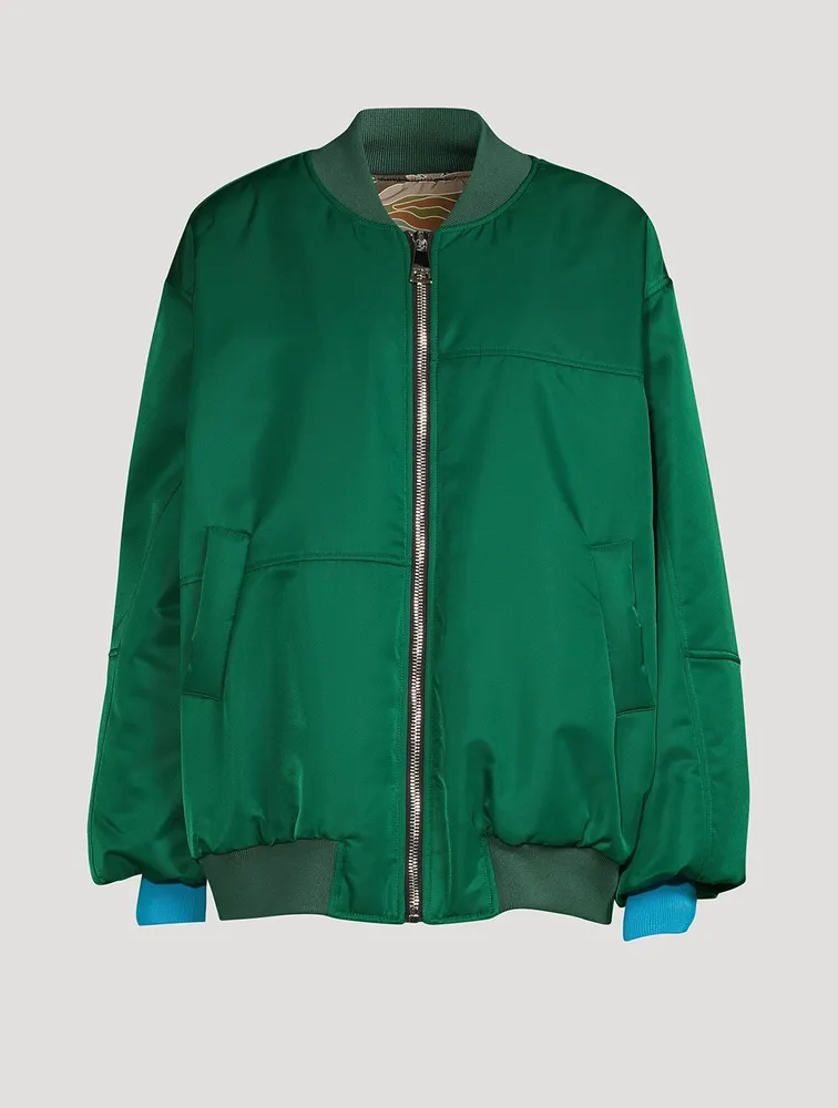 Satin Oversized Bomber Jacket