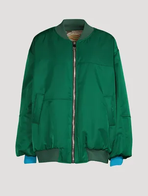 Satin Oversized Bomber Jacket