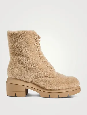 Nisha Shearling Combat Boots