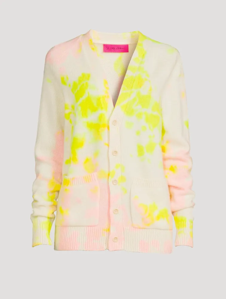 Cashmere Cardigan Tie-Dye Print