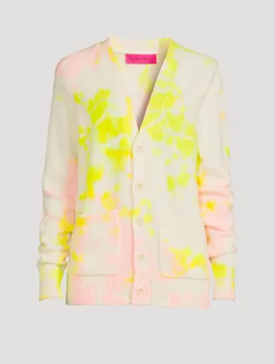 Cashmere Cardigan Tie-Dye Print